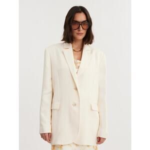 Holzweiler Freya Oversized Blazer Small Ecru Ivory Linen Viscose Made Lithuania